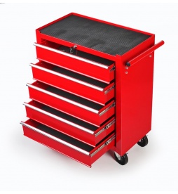 Montážny servisný dielenský vozík náradie 5 ZÁSUVIEK s kľúčom