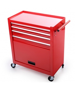 Montážny servisný dielenský vozík náradie 4 ZÁSUVKY Červený 