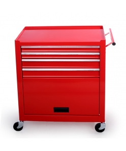 Montážny servisný dielenský vozík náradie 4 ZÁSUVKY Červený 