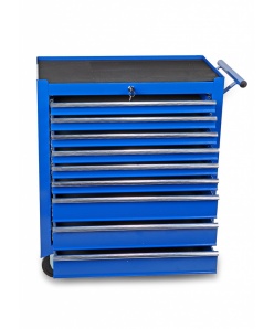 Montážny servisný dielenský vozík náradie 9 ZÁSUVIEK na ložiskách Modrý