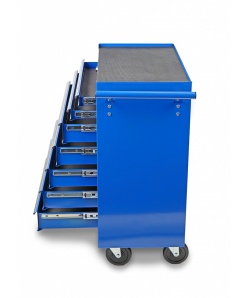 Montážny servisný dielenský vozík náradie 7 ZÁSUVIEK na ložiskách - Modrý