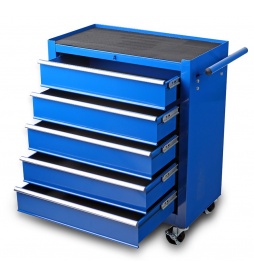Montážny servisný dielenský vozík náradie 5 ZÁSUVIEK Modrý