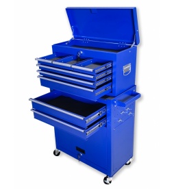 Montážny servisný dielenský vozík 8 ZÁSUVIEK na ložiskách 2 Dielny - Modrý 