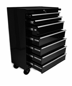 Montážny servisný Dielenský vozík na náradie 7 ZÁSUVIEK zvýšený - Čierný