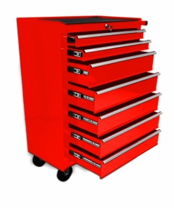 Montážny servisný Dielenský vozík na náradie 7 ZÁSUVIEK zvýšený - Červený