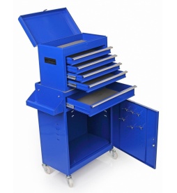 Montážny servisný dielenský vozík 5 ZÁSUVIEK 2 dielny Modrý